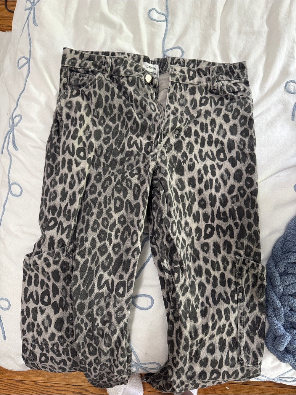 Leopard Print Women’s Jeans - Gray